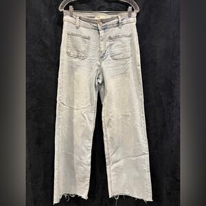 Oat New York Wide Leg Square Pocket cropped Jeans Sz 28